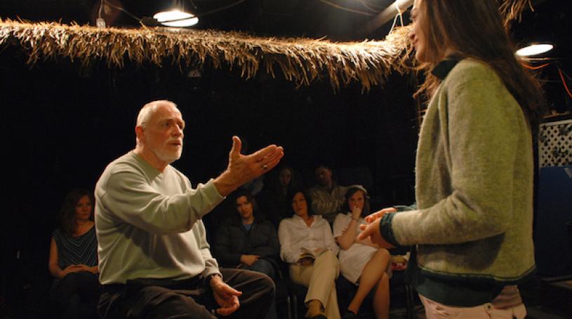 T. Schreiber Studio for Film &amp; Theatre founder Terry Schreiber, seen here teaching an acting class. A March 27 gala celebrates Schreiber’s 80th year and benefits the Studio. Photo by Gilli Getz.